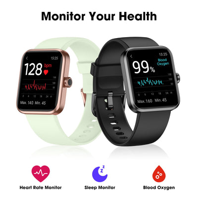 Smart Watch, Fitness Tracker with Heart Rate Monitor, Blood Oxygen, Sleep Tracker, 41mm Touchscreen Smartwatch for Android iOS Swimming Waterproof Pedometer Step Calories Tracker for Women Men