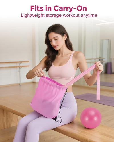 Pilates Essentials Kit for Women, 14-Inch Magic Circle Home Pilates Equipment with Pilates Ring and Ball Set, 5 Resistance Bands & Accessories for Home Workouts Beginners Essentials Starter Set