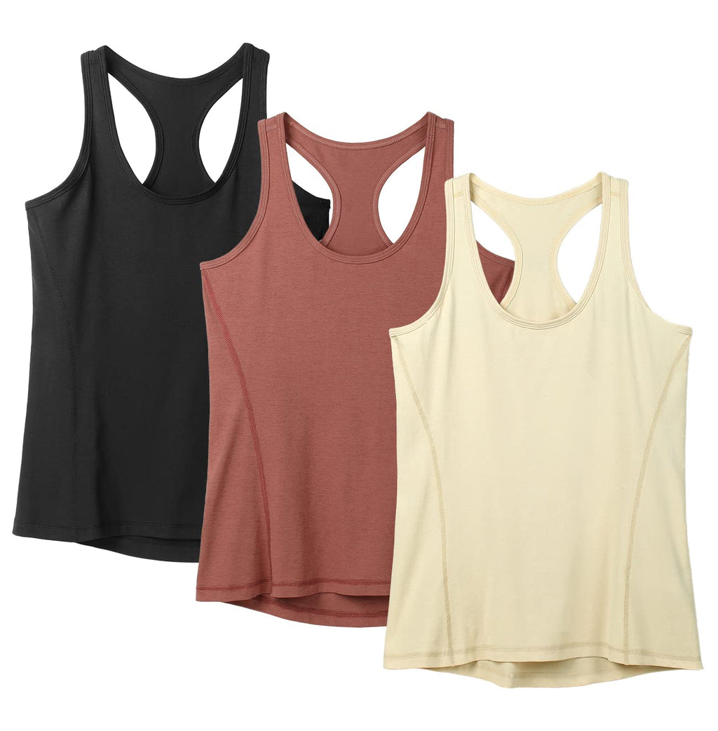 icyzone Women's Racerback Workout Athletic Running Tank Tops (Pack of 3)