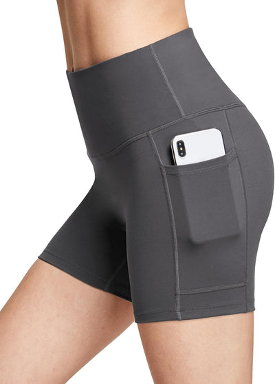 baleaf Women's 8"/ 5"/ 3" Biker Shorts High Waist Yoga Workout Gym Running Volleyball Spandex Shorts with Pockets
