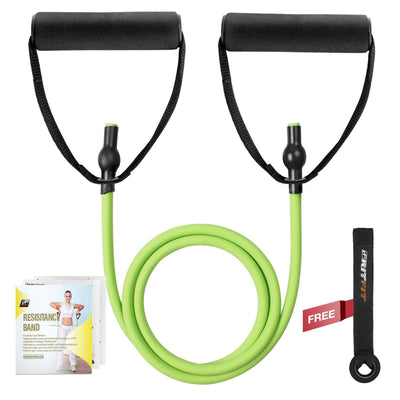 RitFit Single Resistance Exercise Band with Comfortable Handles - Ideal for Physical Therapy, Strength Training, Muscle Toning - Door Anchor and Starter Guide Included