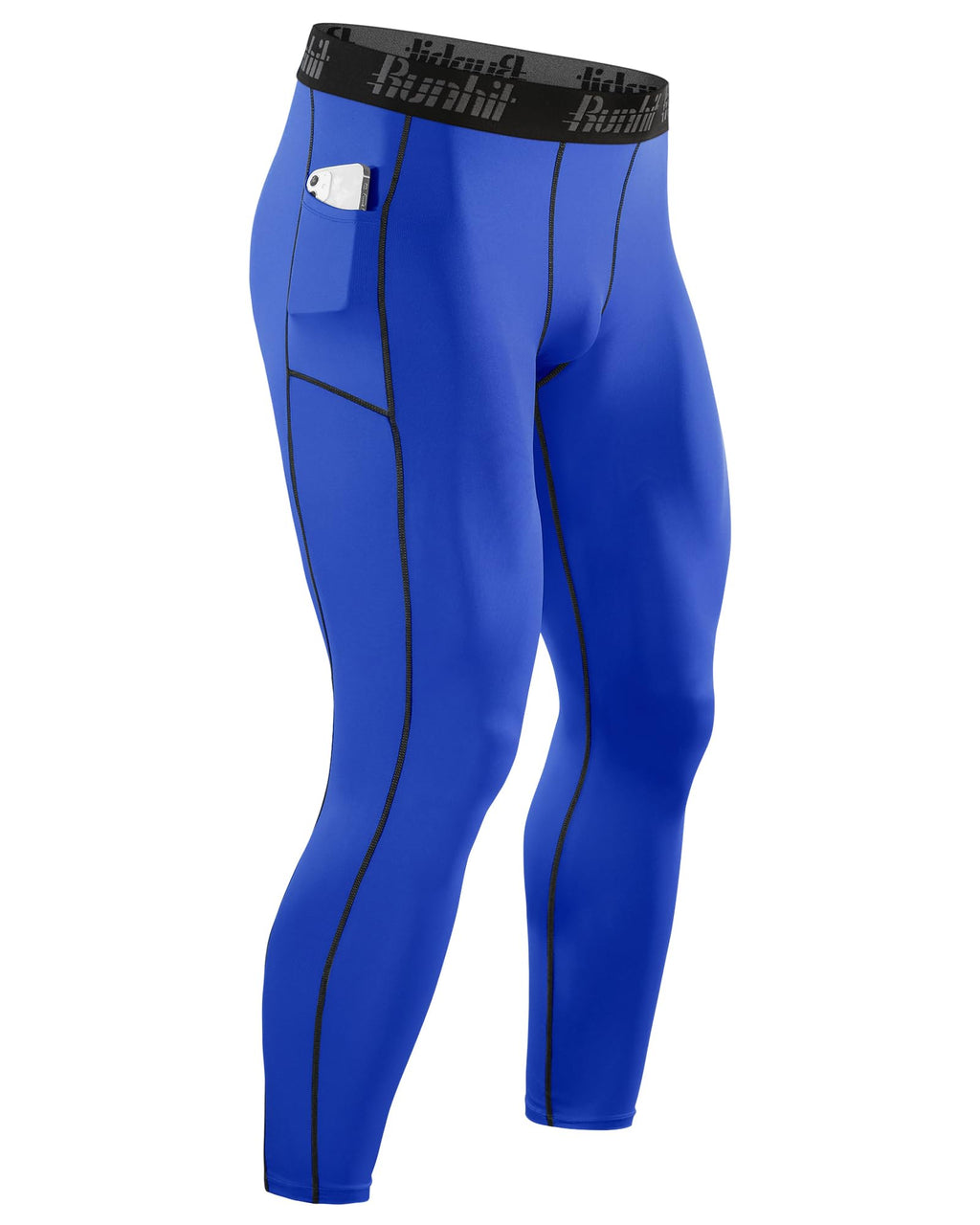 Runhit Mens Compression Pants Running Tights Pockets Sports Leggings Spandex Workout Cycling Athletic Thermal