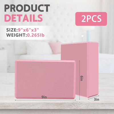 9"x6"x3" Yoga Blocks, Soft Non-Slip Surface Premium Foam Blocks, Supportive, Lightweight, Odor Resistant, Yoga Accessories for Pilates Meditation General Fitness Stretching Toning