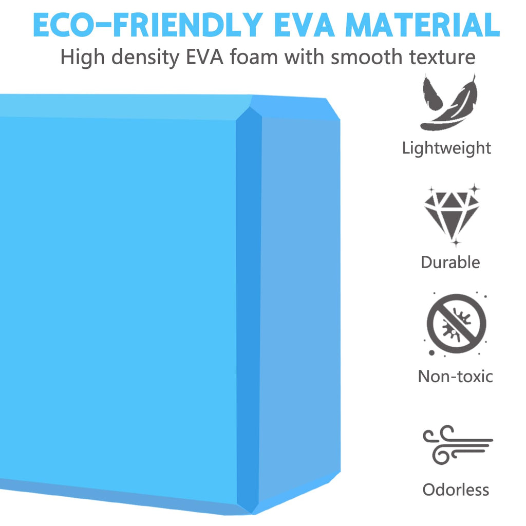 9"x6"x3" Yoga Blocks, Soft Non-Slip Surface Premium Foam Blocks, Supportive, Lightweight, Odor Resistant, Yoga Accessories for Pilates Meditation General Fitness Stretching Toning