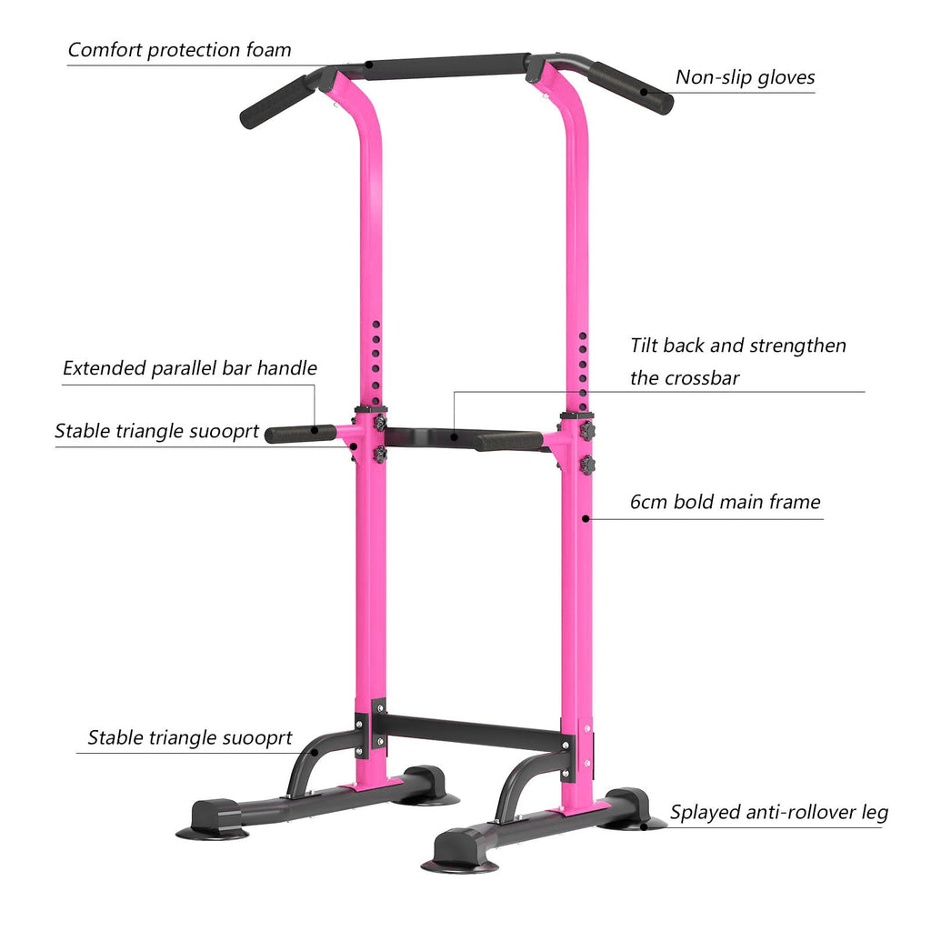 SogesPower Power Tower Dip Station Pull Up Bar for Home Gym Adjustable Height Strength Training Workout Equipment,Pull Up Bar Station