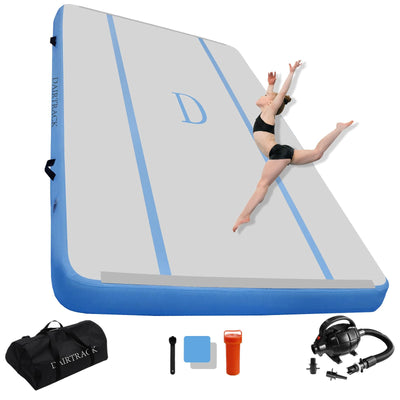 DAIRTRACK Inflatable Gymnastics Air Mat 10ft/13ft/16ft/20ft Tumble Track Tumbling Mats for Home Use/Gym/Training/Cheerleading/Yoga/Water
