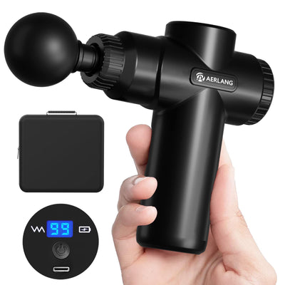 AERLANG Mini Massage Gun-Pink，Muscle Deep Tissue Massager Gun, Handheld Percussion Massager, Portable Quiet Massage Gun with Carry Case for Home Office Gym Motehr Day Gifts for Women Men Her