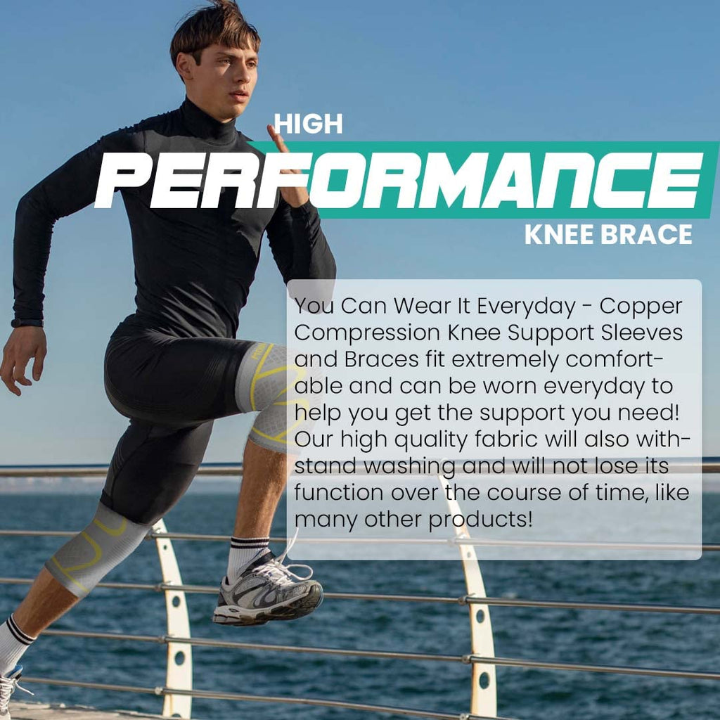 Modvel Compression Knee Brace for Women & Men, 2-Pack Knee Brace for Running Knee Pain, Knee Support Compression Sleeve, Workout Sports Knee Braces for Meniscus Tear, ACL & Arthritis Pain Relief