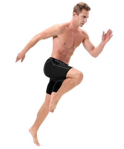 Roadbox Compression Shorts for Men, 3 Pack Athletic Workout Underwear, Running Gym Spandex Base Layer Boxer Briefs