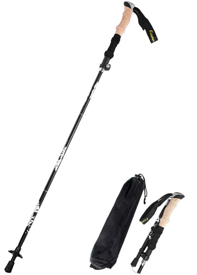 Aluminum Collapsible Ultralight Travel Trekking Hiking Pole for Men and Women (Fits 5'3" - 6'2")