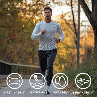 ZH 3 Pack Men's Sweatpants Open Bottom Joggers Lightweight Quick Dry Athletic Pants with Pockets for Workout & Lounge