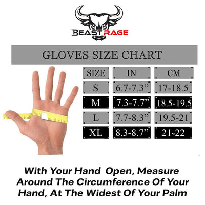 BEAST RAGE Workout Gloves for Men & Women - Fingerless Gym Gloves with Palm Protection, Breathable & Lightweight for Weightlifting, Cycling & Pull Up