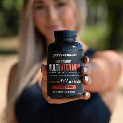 Sport Formula Daily Keto Superfood Multivitamin BCAA Amino Acid Powder Capsules for Men and Women. Won't Upset Your Stomach: Natural Vitamin B Energy Complex: Anti Aging Immune System Support