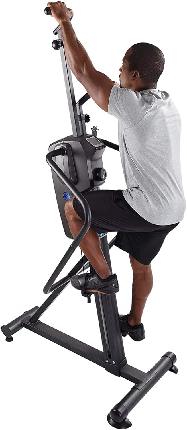 Stamina Products Cardio Climber Home Workout Fitness Exercise Machine with Smart Coaching, LCD Monitor, And Wheels for Easy Storage
