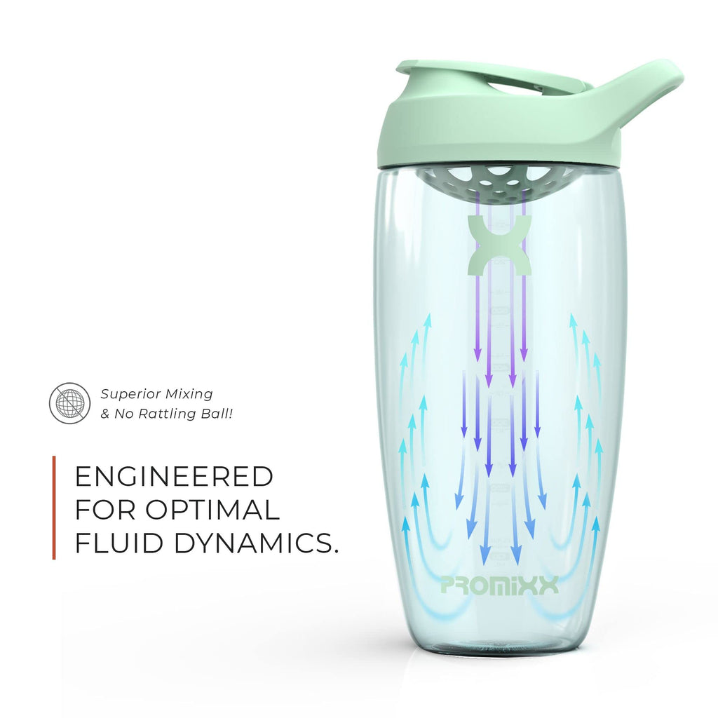 Promixx Pursuit Protein Shaker Bottle (24 oz) – Silent No-Ball Mixer, Leak-Proof Lid, BPA/BPS & Phthalate-Free ECOZEN – Easy-Clean Shaker Cup for Protein Shakes, Pre & Post-Workout Smoothies