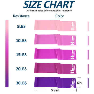 Resistance Bands for Working Out, Physical Therapy Bands, Latex Free Elastic and Exercise Bands Set for Stretching, Suitable for Rehab, Yoga, Pilates, Gym, Home Exercise