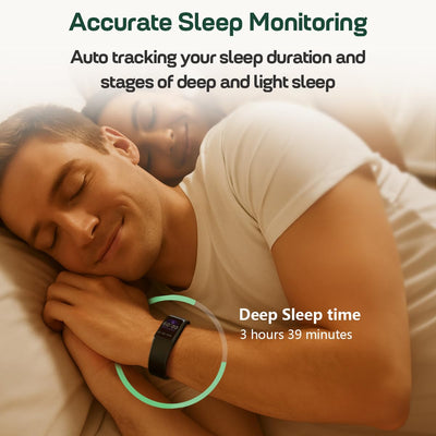 FITVII Slim Fitness Trackers, Fitness Watch with 24/7 Heart Rate, Blood Pressure, Blood Oxygen, Stress Monitor, AMOLED Activity Tracker Step Calorie Counter, IP68 Waterproof Smart Watch for Women Men