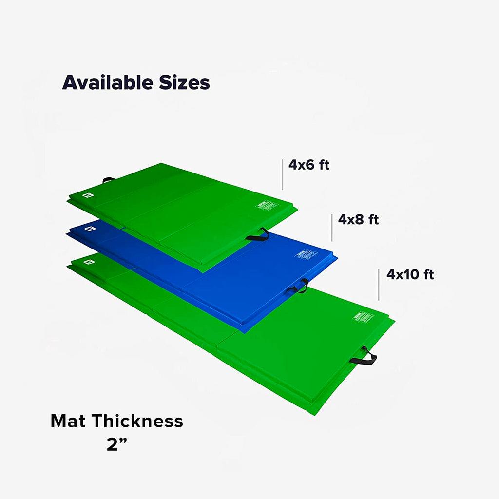 We Sell Mats - 4 ft x 6 ft x 2 - Personal Fitness & Exercise Mat for Home Workout - Lightweight and Folds for Carrying – All Purpose Gym Mat – Thick Mat for Yoga, Pilates, Stretches, Floor Exercises