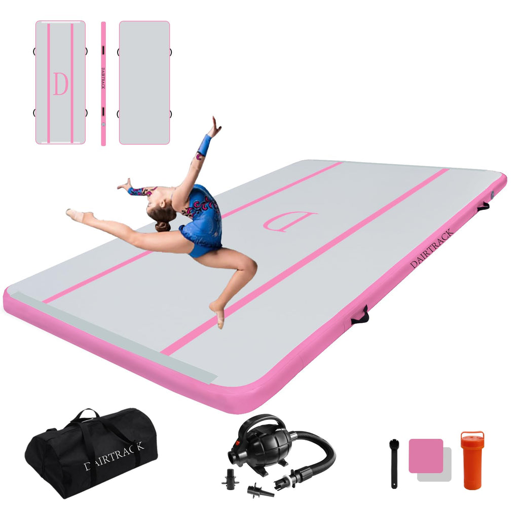 DAIRTRACK Inflatable Gymnastics Air Mat 10ft/13ft/16ft/20ft Tumble Track Tumbling Mats for Home Use/Gym/Training/Cheerleading/Yoga/Water
