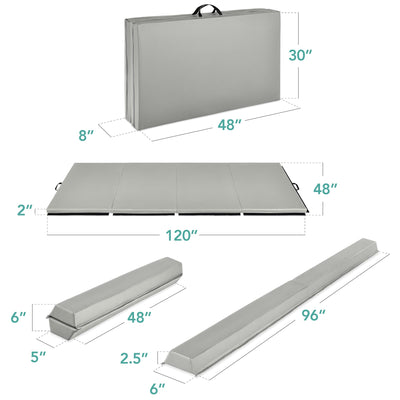 Best Choice Products 10ftx4ftx2in Folding Gym Mat 4-Panel Exercise Gymnastics Aerobics Workout Fitness Floor Mats w/Carrying Handles