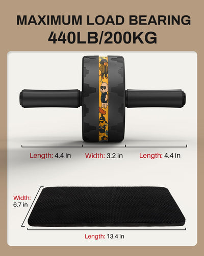 VINSGUIR Ab Roller Wheel, Abs & Core Workout Equipment for Home Gym with Knee Pad Accessories, Abdominal Wheel for Full-body Strength Training