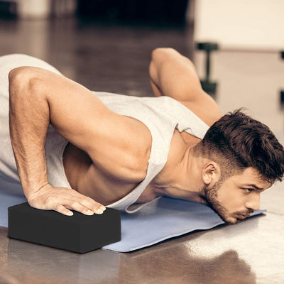 2 Pack Yoga Blocks 9"x 6"x 4" EVA Foam Blocks with Strap, High Density Block for Support and Deepening Poses