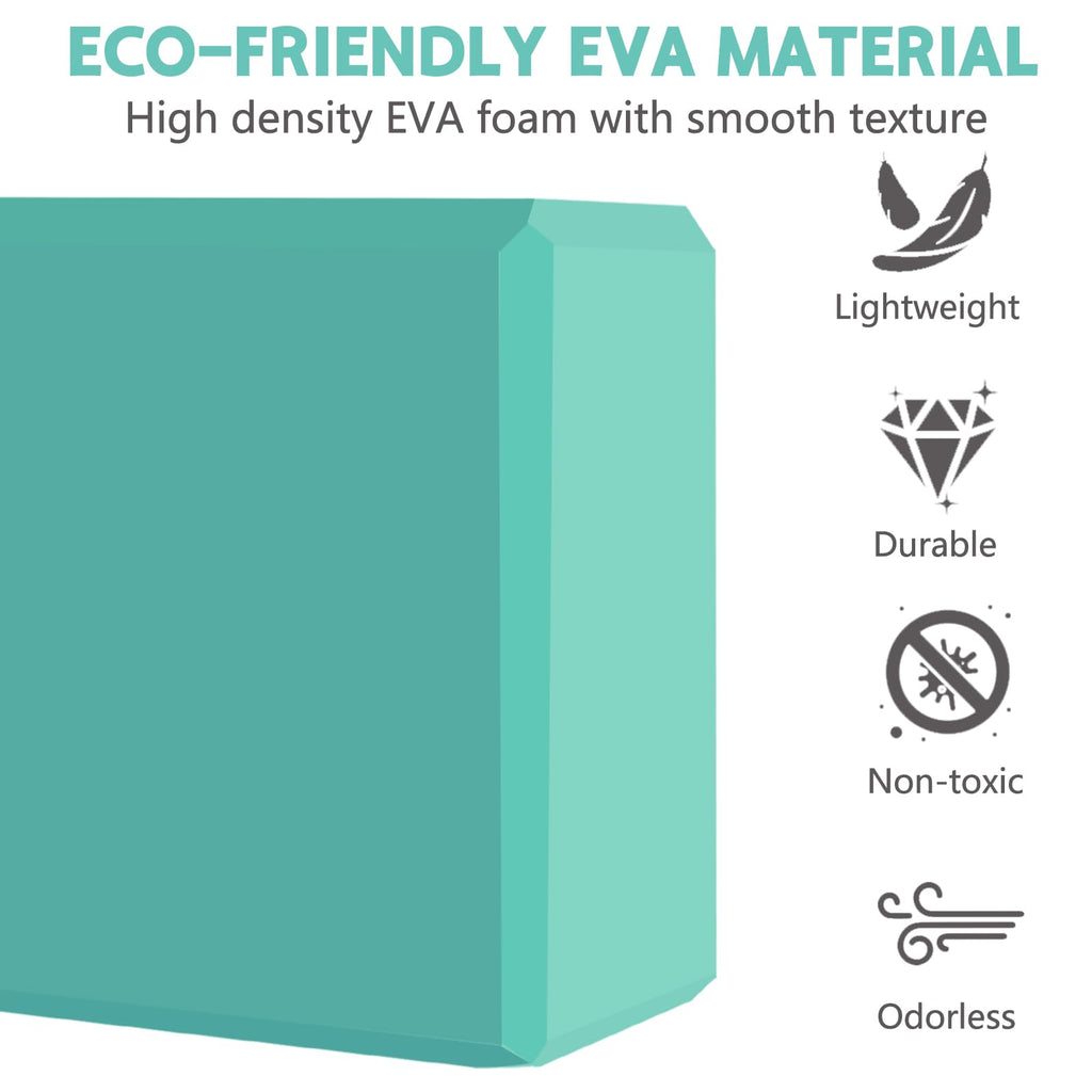 9"x6"x3" Yoga Blocks, Soft Non-Slip Surface Premium Foam Blocks, Supportive, Lightweight, Odor Resistant, Yoga Accessories for Pilates Meditation General Fitness Stretching Toning