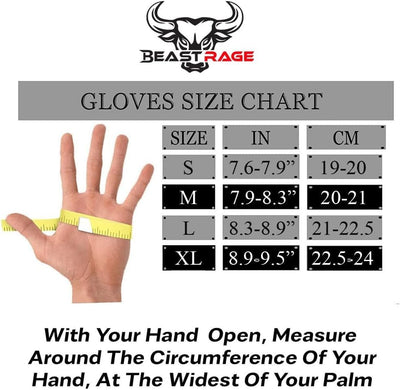 BEAST RAGE Workout Gloves for Men & Women - Fingerless Gym Gloves with Palm Protection, Breathable & Lightweight for Weightlifting, Cycling & Pull Up