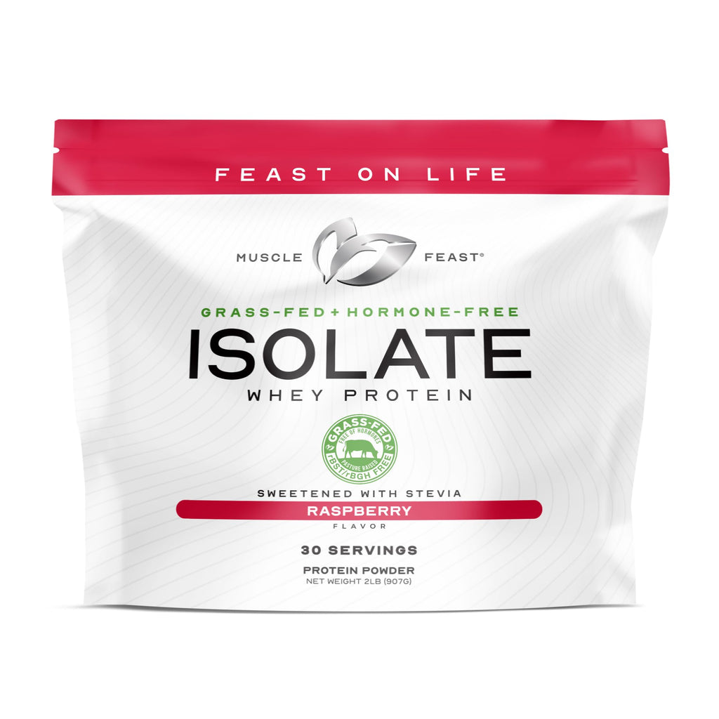 Muscle Feast Grass-Fed Whey Protein Isolate, All Natural Hormone Free Pasture Raised, Whey Isolate Protein Powder for Men and Women, Clean, Non-GMO & Gluten-Free, Isolate Protein - Unflavored, 5lb