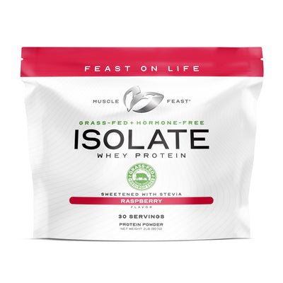 Muscle Feast Grass-Fed Whey Protein Isolate, All Natural Hormone Free Pasture Raised, Whey Isolate Protein Powder for Men and Women, Clean, Non-GMO & Gluten-Free, Isolate Protein - Unflavored, 5lb