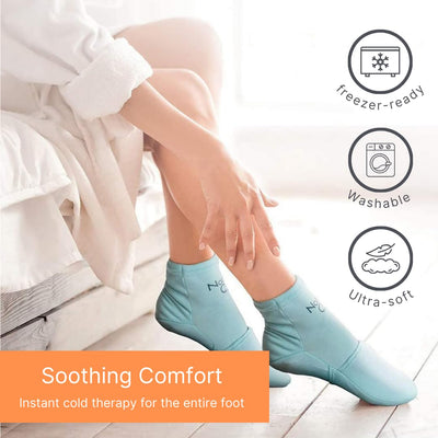 NatraCure Cold Therapy Socks - Reusable Foot Ice Pack - Cooling Socks for Hot Feet, Cold Feet Session for Chemo Socks, Neuropathy Pain Socks, CRPS Relief, Ice Pack for Feet - Size: Small/Medium