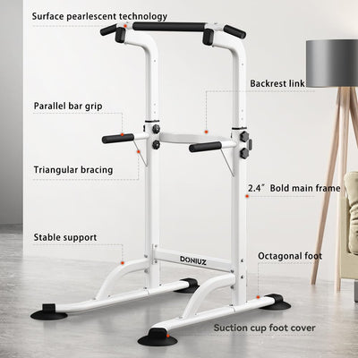 Power Tower Pull Up Bar and Dip Station, Multi-Function Home Gym, Strength Training Fitness Equipment, Height Adjustable