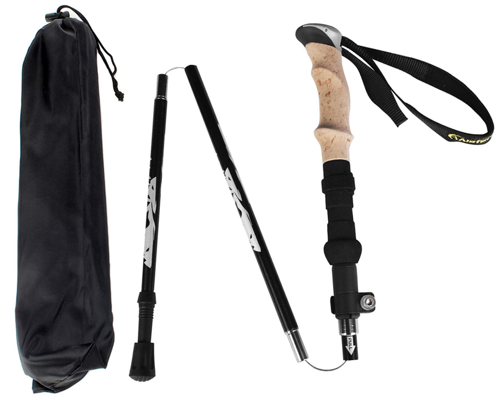 Aluminum Collapsible Ultralight Travel Trekking Hiking Pole for Men and Women (Fits 5'3" - 6'2")
