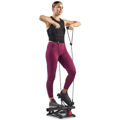 Sunny Health & Fitness Mini Steppers for Exercise at Home, Stair Step Workout Machine, Full Body Cardio Equipment, with Optional Free SunnyFit App Connection and Resistance Band