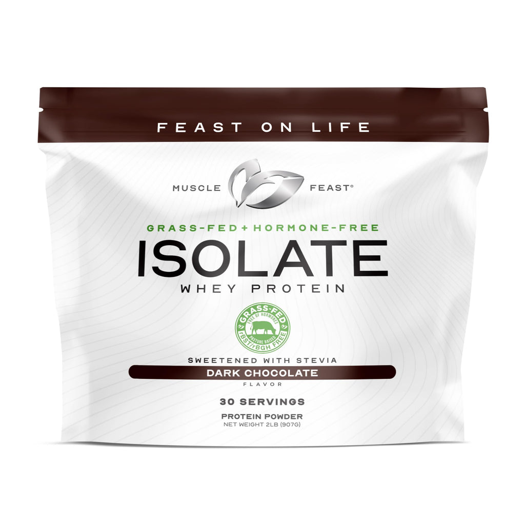 Muscle Feast Grass-Fed Whey Protein Isolate, All Natural Hormone Free Pasture Raised, Whey Isolate Protein Powder for Men and Women, Clean, Non-GMO & Gluten-Free, Isolate Protein - Unflavored, 5lb