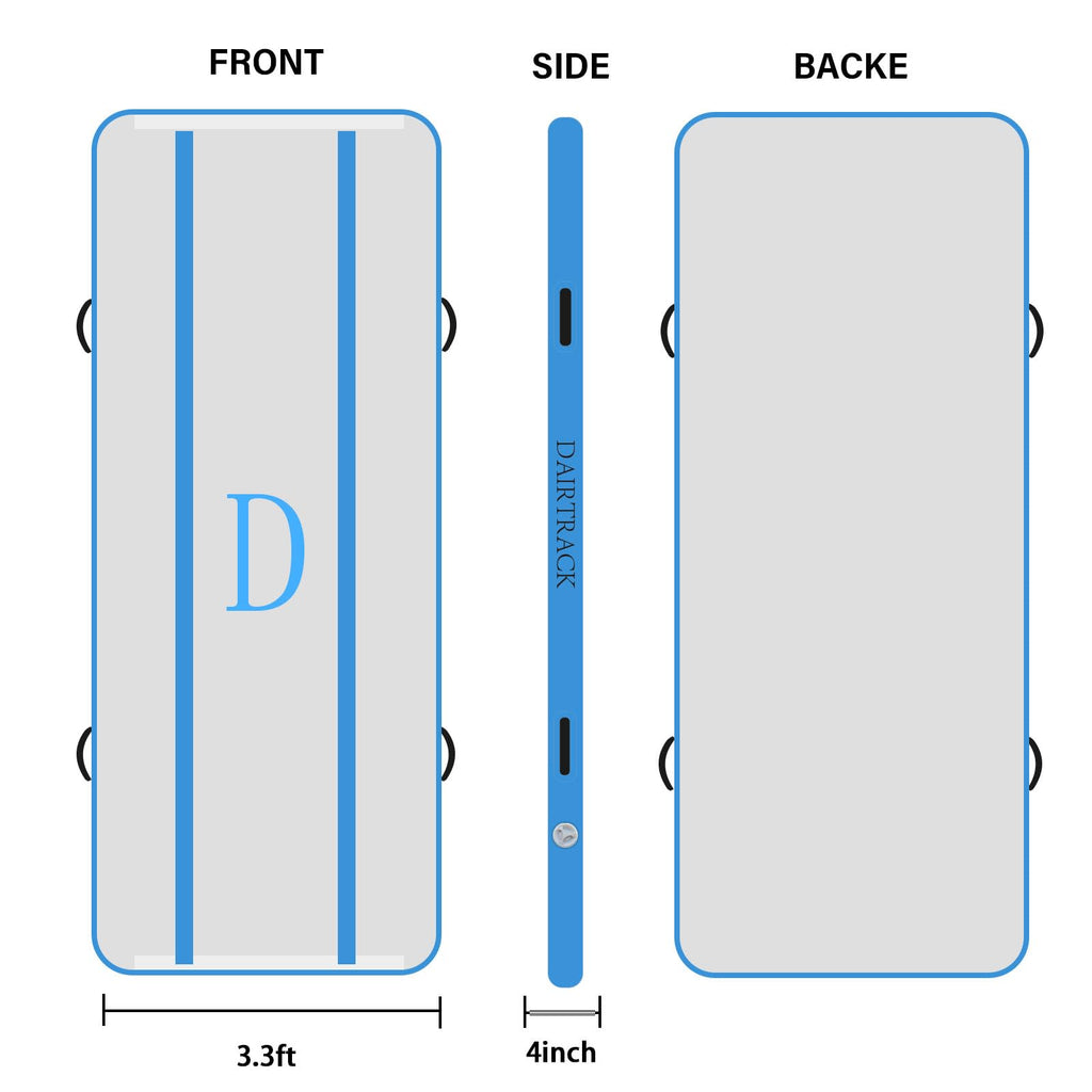DAIRTRACK Inflatable Gymnastics Air Mat 10ft/13ft/16ft/20ft Tumble Track Tumbling Mats for Home Use/Gym/Training/Cheerleading/Yoga/Water