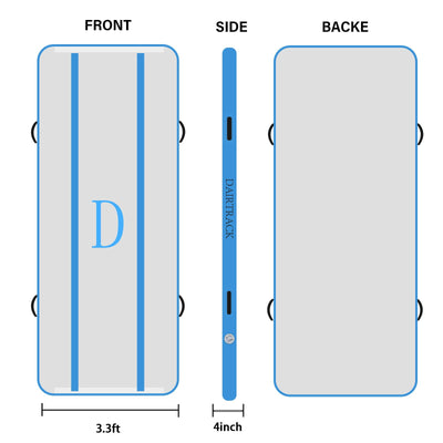 DAIRTRACK Inflatable Gymnastics Air Mat 10ft/13ft/16ft/20ft Tumble Track Tumbling Mats for Home Use/Gym/Training/Cheerleading/Yoga/Water