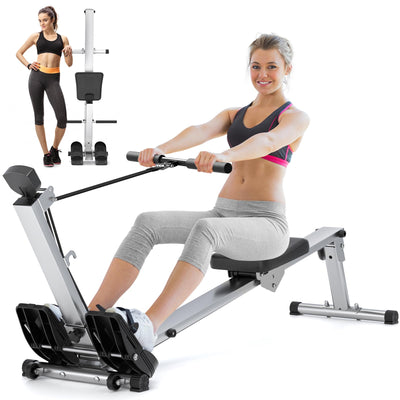 Rowing Machine for Home Use, LUBBYGIM Rowing Machine Foldable Rower with LCD Monitor - Hyper-Quiet & Smooth - 2024 Upgraded Version with 300LBS Loading Capacity