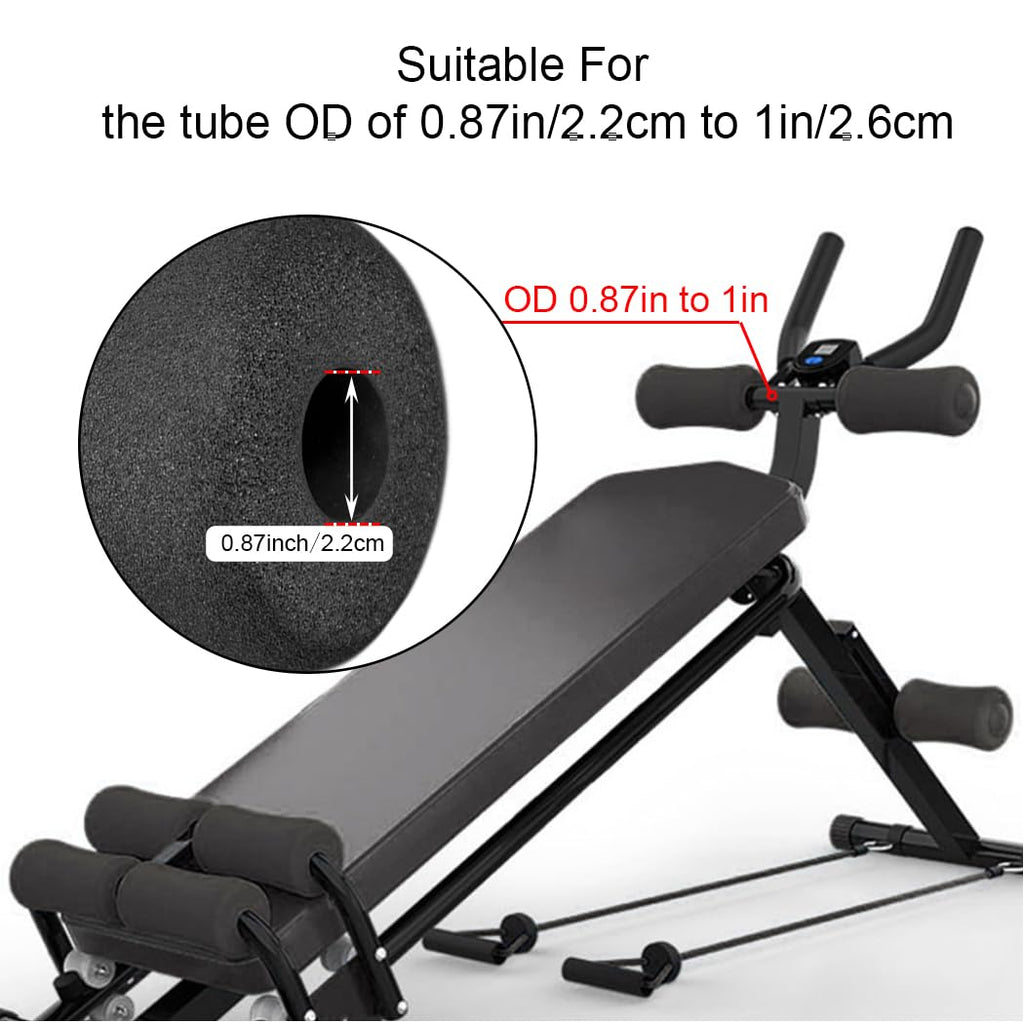 Sponge Foam Foot Pad Roller Pair, Used for Replacing Gym Exercise Equipment, Suitable for 1-inch Rod (Foam 5.12" X 2.76" Od X 0.87" Id)