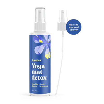 ASUTRA Yoga Mat Cleaner Spray (Energizing Peppermint), 4 fl oz - No Slippery Residue, Organic Essential Oils, Deep-Cleansing for Fitness Gear & Gym Equipment, Microfiber Towel Included