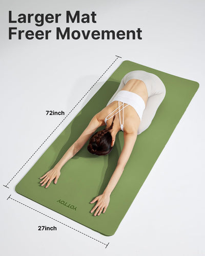 YOTTOY Yoga Mat,Non-Slip Hot Yoga Mat with Anti-Tear Design and Friendly Natural Rubber Mat with Strap and Bag