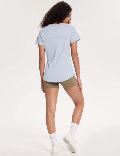 Loovoo Workout Tops for Women Loose Fit Breathable Activewear Cool Quick Dry Gym Athletic Tee Top