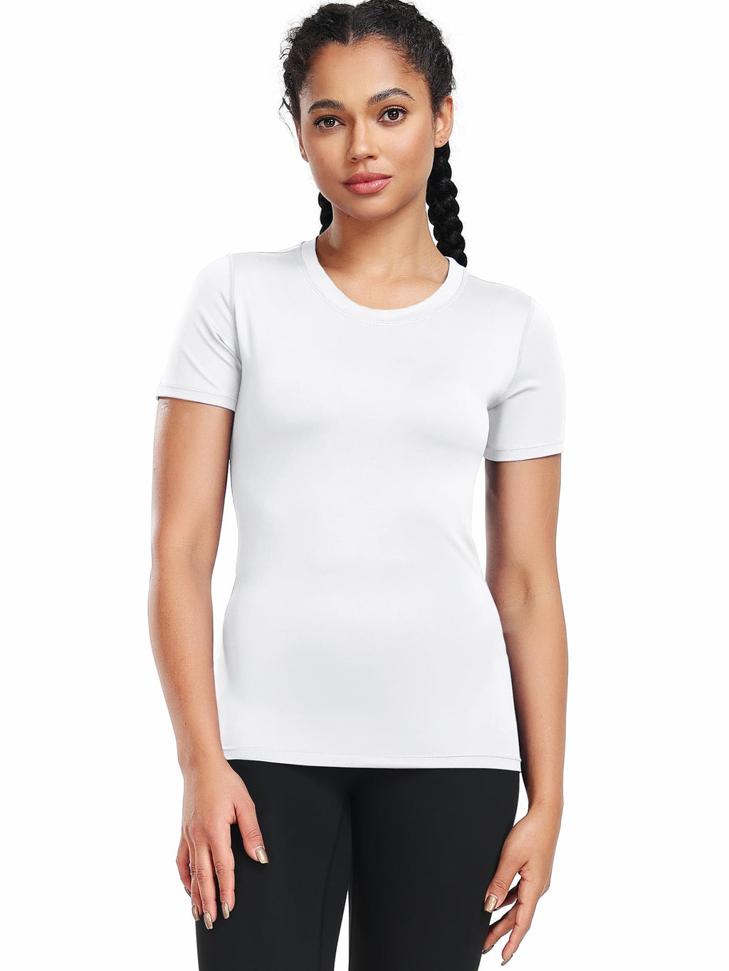 CADMUS 3/4/5 Pack Women's Compression Shirt Running Athletic T-Shirts Workout Tops Baselayer Short Sleeve Yoga Gym Sports