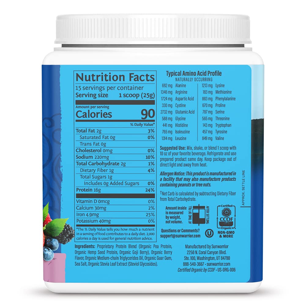 Organic Plant Based Protein Powder | Vegan Organic Protein Powder Vanilla Flavored with BCAA Amino Acids & Hemp Seed Pea Blend | Non-GMO Soy Dairy Filler & Gluten Free (Vanilla, 32 Servings)
