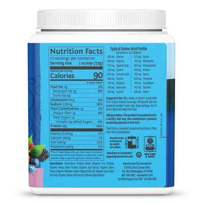 Organic Plant Based Protein Powder | Vegan Organic Protein Powder Vanilla Flavored with BCAA Amino Acids & Hemp Seed Pea Blend | Non-GMO Soy Dairy Filler & Gluten Free (Vanilla, 32 Servings)