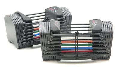 PowerBlock Sport 24 Adjustable Dumbbells, 3-24 lb. Durable Steel Build, Innovative At Home Workout Equipment, All-in-One Strength Training