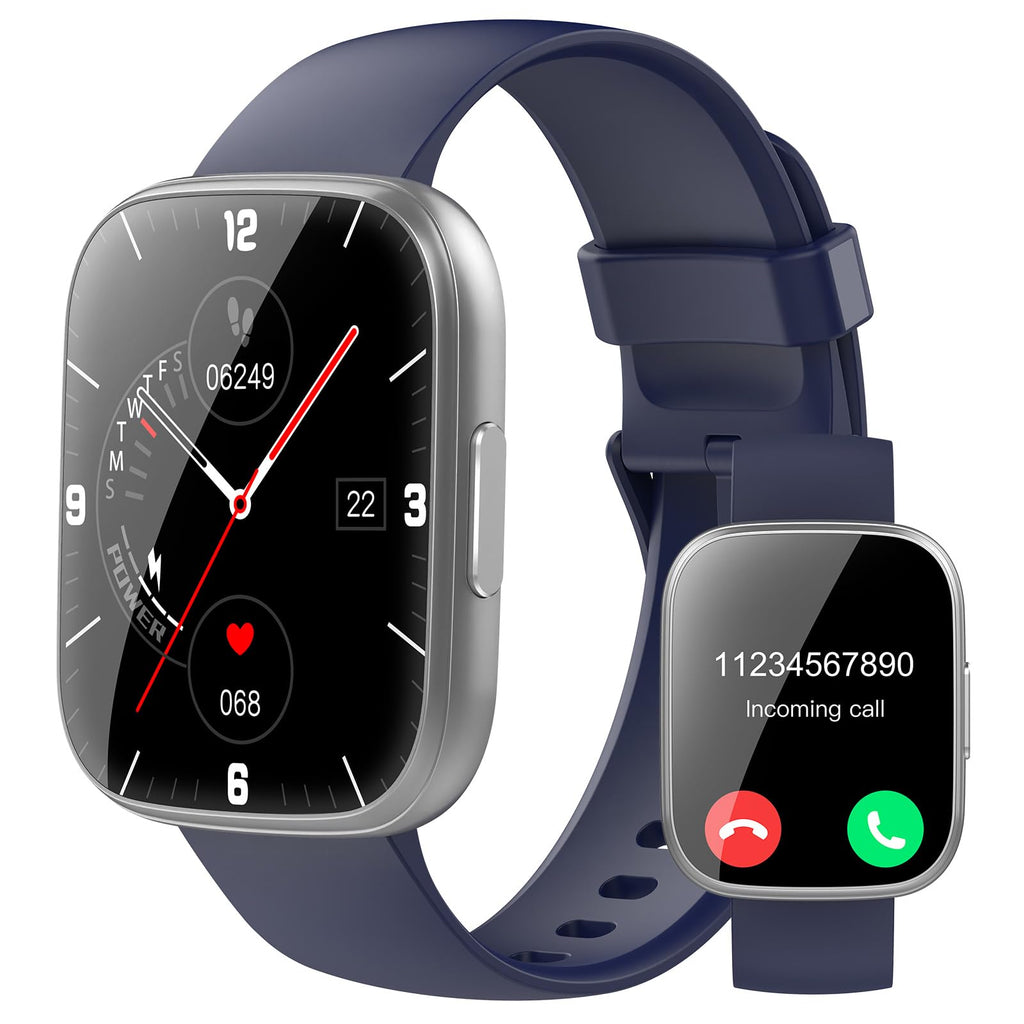 Smart Watch for Men Women(Answer/Make Calls), 1.95" HD Touch Screen Fitness Watch with Sleep Heart Rate Monitor, 110+ Sports Modes, IP68 Waterproof Activity Trackers Compatible with Android iOS, Black