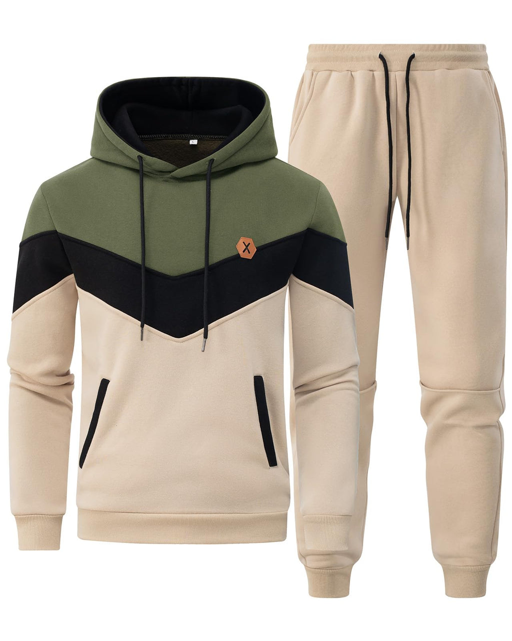 Mens Hoodie Tracksuit Set 2 Pieces Athletic Fleece Hooded Sweatsuit Casual Outfit Sweatshirt and Joggers Set