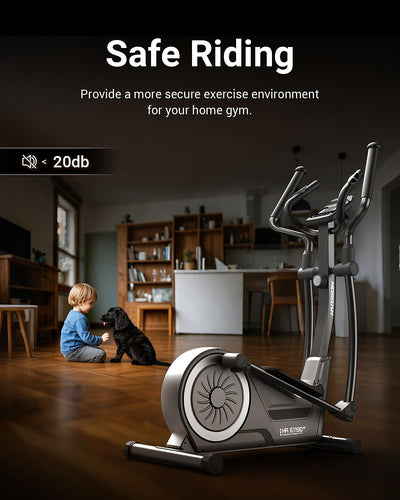 HARISON Elliptical Machine for Home 350 LBS Capacity, Magnetic Elliptical Exercise Machine with 16-Level Resistance Control, Elliptical Trainer
