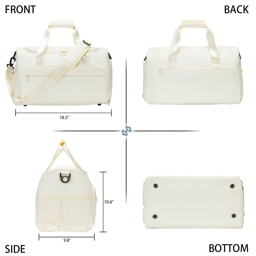 Gym Bag for Men Women, Small Fitness Workout Sports Bag with Wet Pocket & Shoes Compartment, Water Resistant Overnight Weekender Duffel Bag